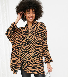 Oversized-рубашка с тигровым принтом Topshop Maternity-Разноцветный