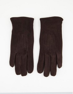 Коричневые замшевые перчатки Barneys Originals-Коричневый цвет