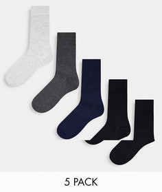 Набор из 5 пар носков из бамбукового волокна разных цветов Jack & Jones-Черный