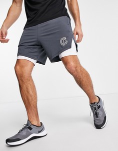 Серые спортивные шорты «2 в 1» GymPro Apparel-Серый