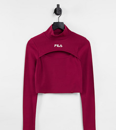 Топ в рубчик с вырезом красного цвета Fila-Красный