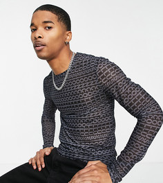 Сетчатый лонгслив с принтом логотипа COLLUSION-Черный цвет