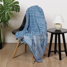 т Плед Сильвано/Silvano 130*170см 100% полиэстер Шанталь серо-синий