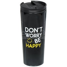 Термокружка нержавеющая сталь, 0.45 л, Daniks, черная, SL-NT014E-BLK-logo2