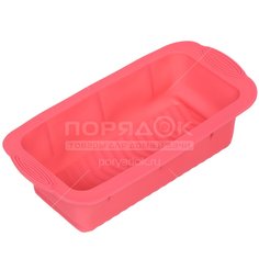 Форма для выпечки силикон, 13.5х27х6 см, прямоугольная, фуксия, Y3-1319
