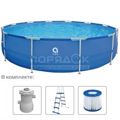 Бассейн каркасный Avenli, 450х122 см, PU091505, фильтр-насос, лестница, 15233 л