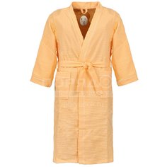 Халат вафельный Barkas персиковый, L-XL