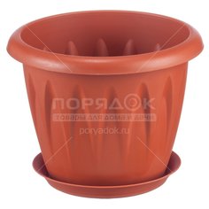 Горшок для цветов пластиковый Алиция М 3067 терракотовый 2.6 л Idea