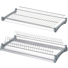 Сушилка для посуды, 2 яруса, 60 см, с рамкой в коробке, хром, 307037