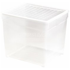 Ящик хозяйственный для хранения, 33 л, с крышкой, прозрачный, Curver, Textile Shallow, 162580