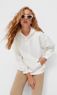 Stradivarius Худи Оверсайз Цвет Небеленого Полотна M