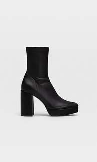 Stradivarius Эластичные Ботильоны На Платформе Черный 41
