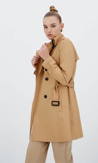 Stradivarius Короткий Тренч Бежевый S