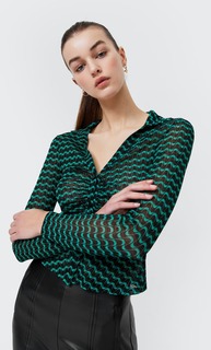 Stradivarius Рубашка Со Сборкой И Принтом Multicolor M