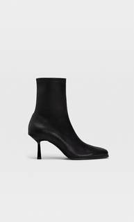 Stradivarius Ботильоны Из Ткани На Каблуке-Шпильке Черный 41