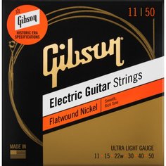 Flatwound Electric Guitar Strings Ultra-Light Gibson
