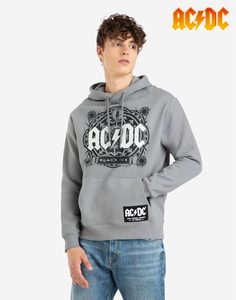 Серое худи с принтом AC/DC Gloria Jeans