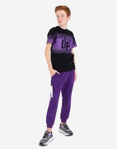 Фиолетовые спортивные брюки Jogger с контрастными вставками для мальчика Gloria Jeans