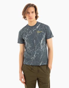 Зелёная футболка с принтом и надписью Gloria Jeans