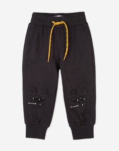 Тёмно-серые спортивные брюки Jogger с принтом для мальчика Gloria Jeans