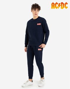 Тёмно-синие спортивные брюки Jogger с принтом AC/DC Gloria Jeans