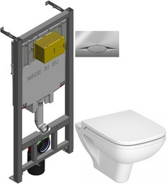 Комплект подвесной унитаз Vitra S20 5507B003-0101 + 77-003-009 + система инсталляции Jacob Delafon E29025-NF + E29027-CP