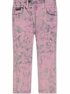 Dolce & Gabbana Kids джинсы из вареного денима