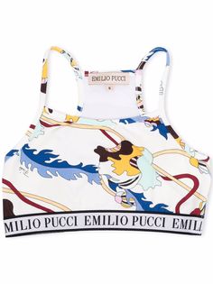 Emilio Pucci Junior укороченный топ с принтом Ranuncoli