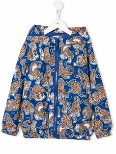 Kenzo Kids куртка с капюшоном и принтом Tiger