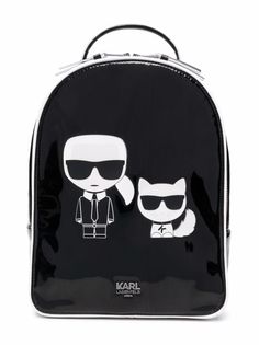 Karl Lagerfeld Kids рюкзак с принтом Karl and Choupette
