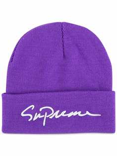 Supreme шапка бини с вышитым логотипом