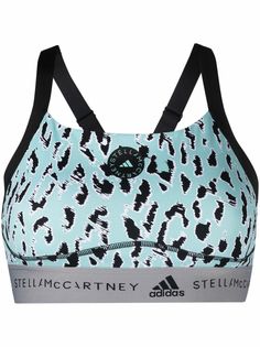 adidas by Stella McCartney спортивный бюстгальтер с анималистичным принтом