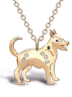 Pragnell колье Zodiac Dog из желтого золота с бриллиантами