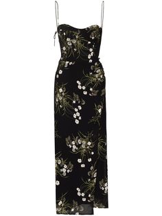 Reformation платье на тонких бретелях с графичным принтом