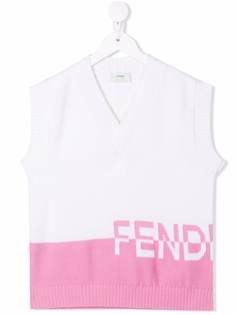 Fendi Kids шерстяной жилет с логотипом