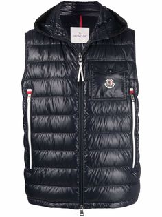 Moncler дутый жилет с нашивкой-логотипом