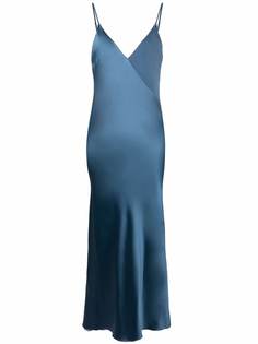 Lesyanebo шелковое платье-комбинация с V-образным вырезом