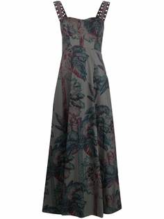 Emporio Sirenuse льняное платье макси Azurra с принтом