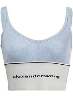 Alexander Wang бюстгальтер-бралетт в рубчик с логотипом
