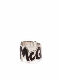 Alexander McQueen кольцо с логотипом Graffiti