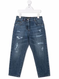 Dolce & Gabbana Kids прямые джинсы с прорезями