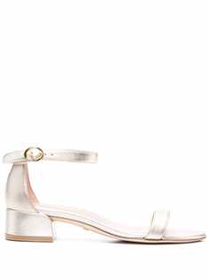 Stuart Weitzman босоножки Nudist June с эффектом металлик