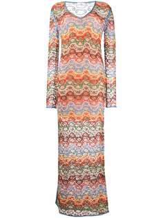ETRO трикотажное платье с узором зигзаг