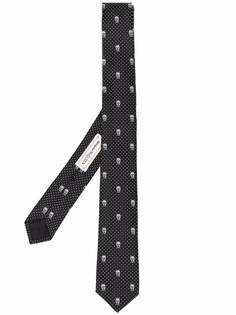 Alexander McQueen шелковый галстук с узором Skull