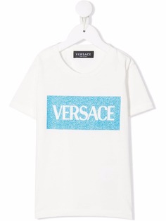 Versace Kids футболка с логотипом и блестками