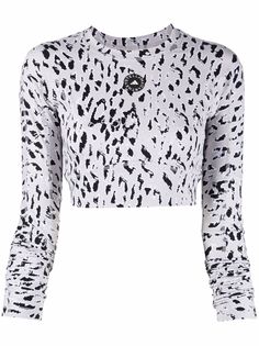 adidas by Stella McCartney укороченный топ с леопардовым принтом