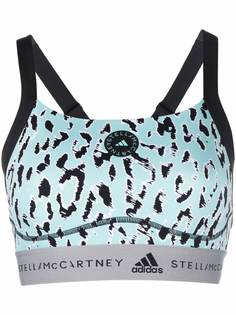 adidas by Stella McCartney спортивный бюстгальтер с леопардовым принтом