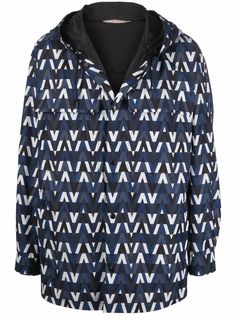 Valentino куртка-рубашка с капюшоном и логотипом