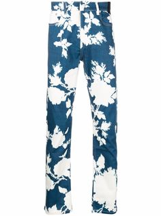 Erdem прямые джинсы с цветочным принтом
