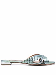 Aquazzura сандалии Sundance с эффектом металлик